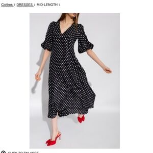 Sz 0 Kate Spade Polka dot dress Pockets! Fit & Flare style Petite